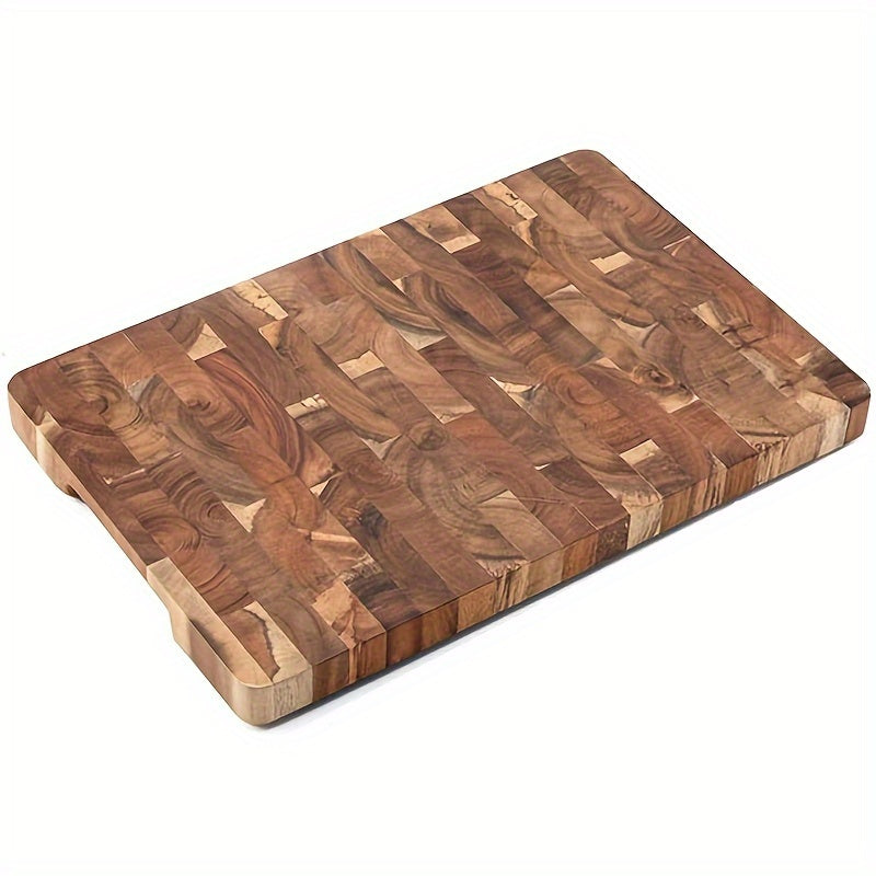 Stylish and compact acacia wood cutting board - Sturdy, substantial wood kitchen chopping block with effortless cleaning surface, resistant to mold and moisture - Ideal for holiday gatherings such as Christmas and Thanksgiving.