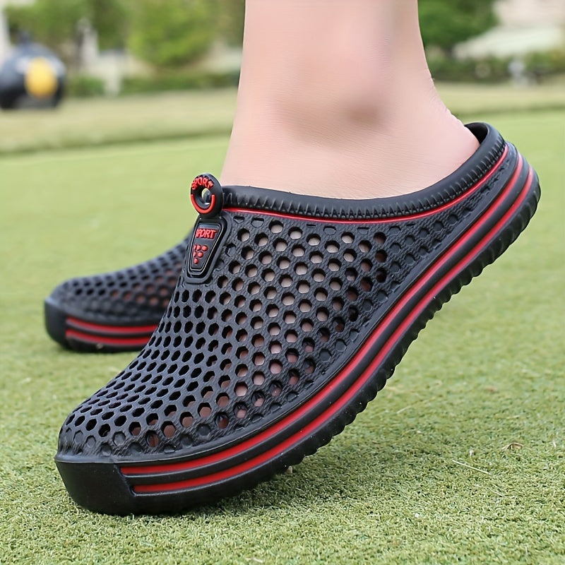 Men's trendy clogs for outdoor events, breathable water shoes with non-slip soles.