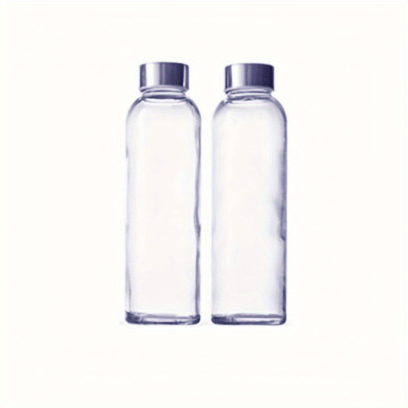 2/4/6 Pieces of 18 Oz Clear Glass Bottles With Lids | BPA-Free and Reusable Water Bottles Ideal for Juicing | Wide Mouth Containers for Storing Liquids in the Refrigerator