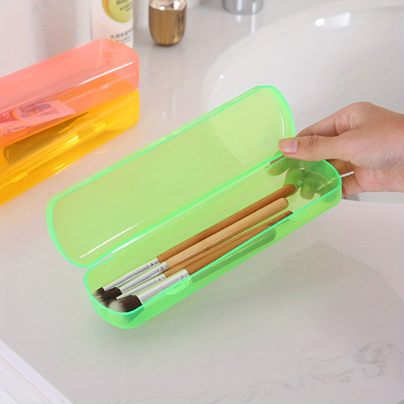 Versatile storage case for toothbrushes and toiletries, perfect for travel, outdoor use, and home organization.