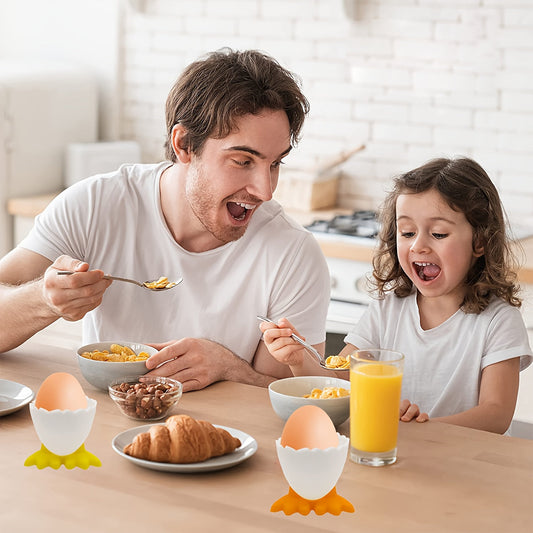 5 to 10 pieces of Plastic Egg Holder Cups, Food-Safe Egg Cup Holders perfect for Breakfast time. These kitchen table Egg Containers are ideal Breakfast Serving Accessories.