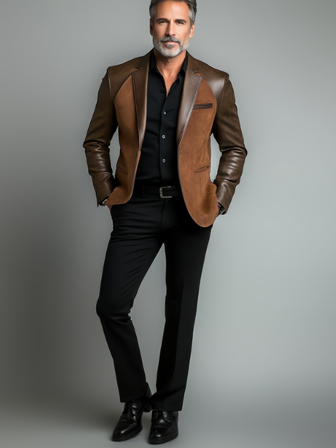 Men's casual blazer made from 100% polyester with button details, regular fit for spring/fall, available in adult sizes.