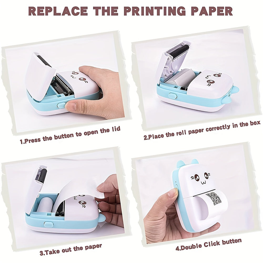 Tree Science Mini Portable Thermal Printer - Wireless, 203dpi for Photos & Labels, USB Powered with Battery