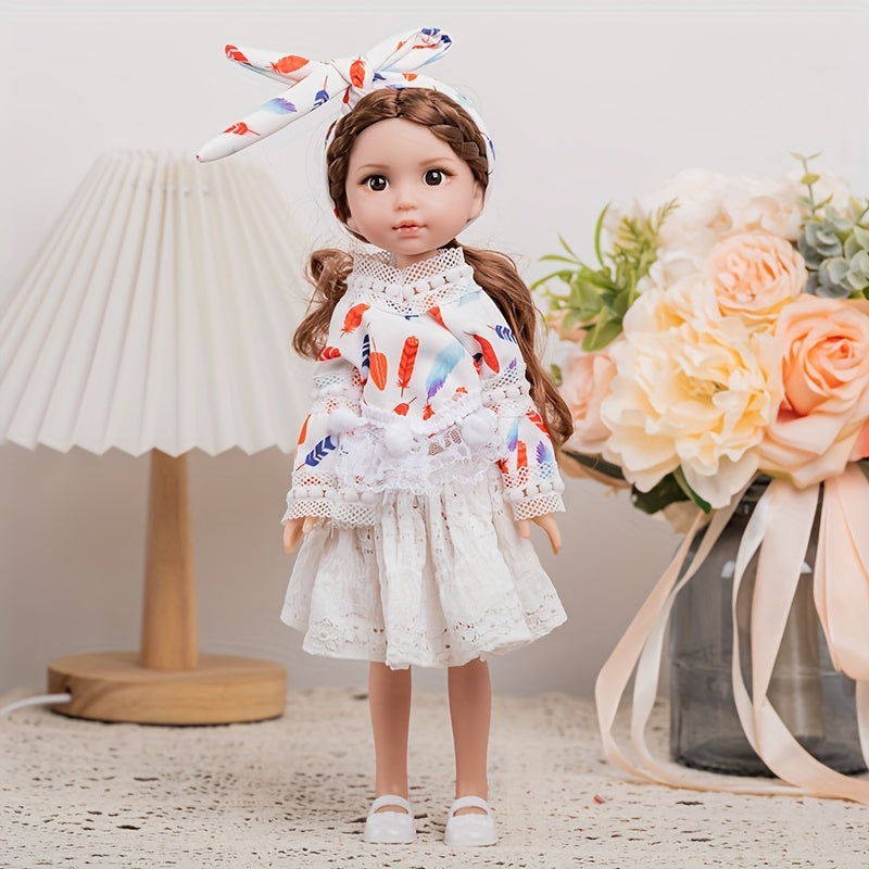 14" BJD doll with removable joints and fashion clothes, perfect gift for kids.