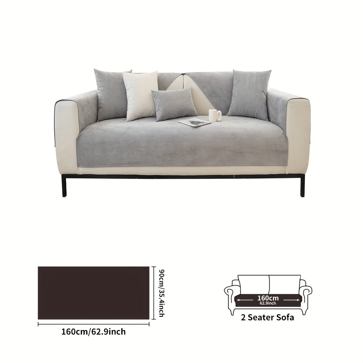 Waterproof sofa cover with non-slip design and pet-friendly material, suitable for all seasons and living room decor.