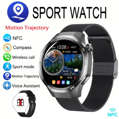 2025 New GPS Motion Trajectory Smart Watch for Men Watch 5 Max with AI Voice Wireless Call NFC, 100+ Sports Modes, Outdoor Sports Men'S Smart Watch, Fitness Tracker with Compass, Father'S