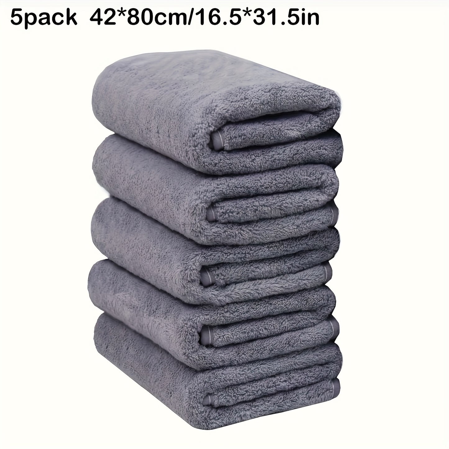 Large 42*80cm Coral Fleece Face Towel 5/10-Pack, 350g/m² Square Density