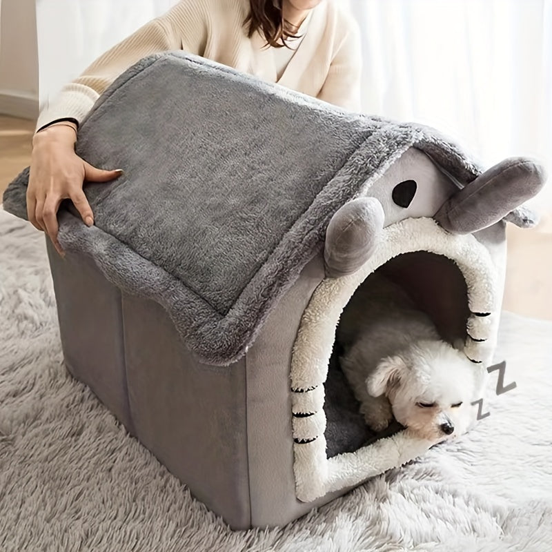 All-Season, Washable Nylon Cabin Pet House Bed for Small Dogs and Cats.