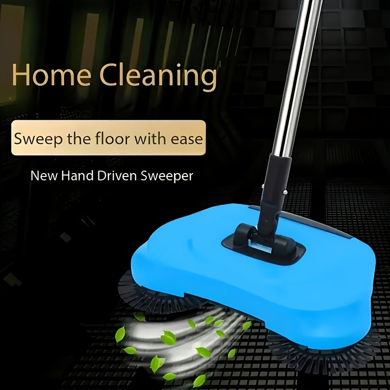 Ko'k/Qizil 3-in-1 Qo'l Broom Sweeper Mop Vacuum Kombinatsiyasi - Yog'och va Kafel Pol uchun Ko'p Funktsiyali Tozalash Vositasi, Quruq va Nam Foydalanish, Hayvon Sochlarini va Changni Olib Tashlaydi, Yashash Xonasi, Yotoqxona, Oshxona va Tualet uchun Ideal