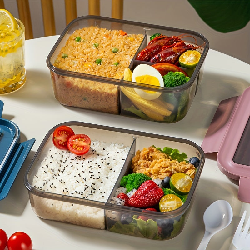 Fresh-keeping Leak-proof Double-layer Lunch Box, Large Capacity, Microwave Safe, Portable Meal Box for Work or School, Nutritional Sub-packaging - Say Goodbye to Fast Food with this 1-piece set.