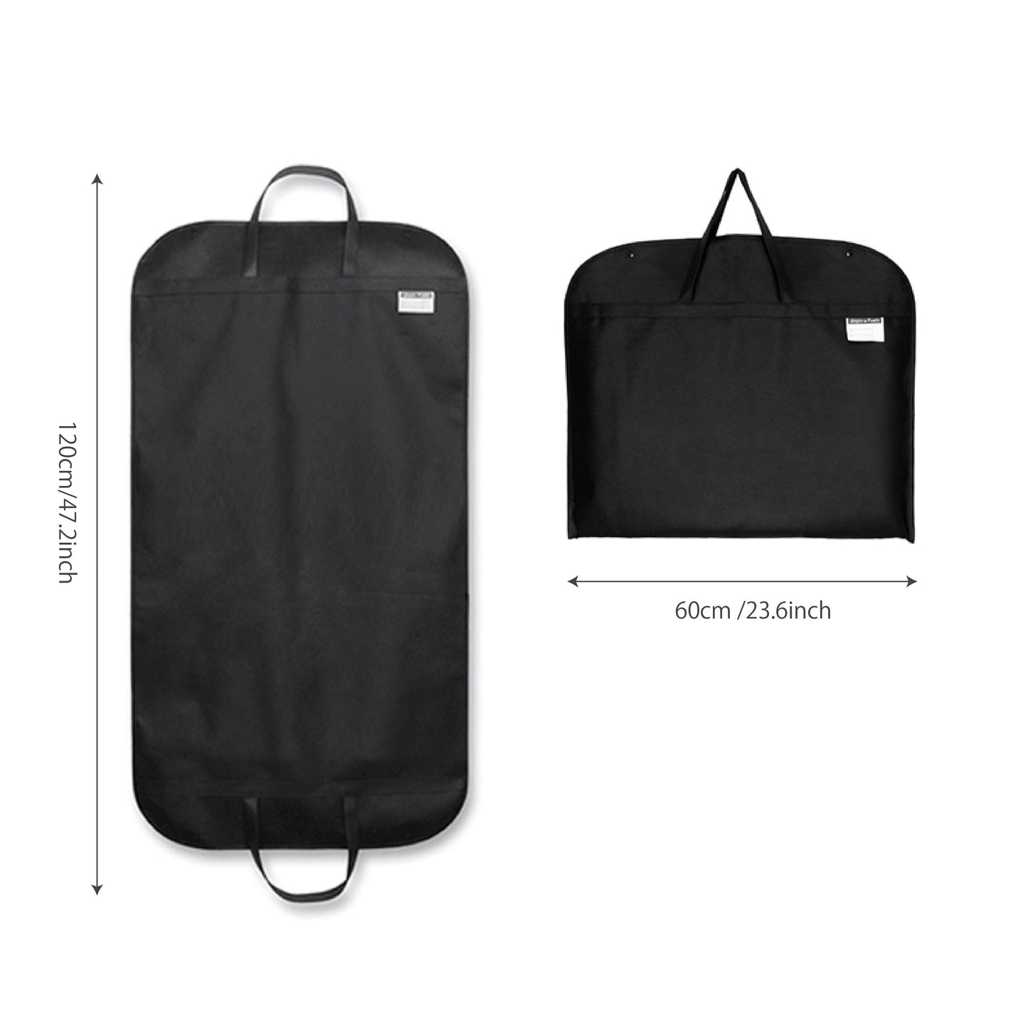 Foldable Black Suit Cover Clothes Bag with Handle, Ideal for Garment Travel Storage in Bedroom, Closet, Wardrobe, Home, or Dorm Room