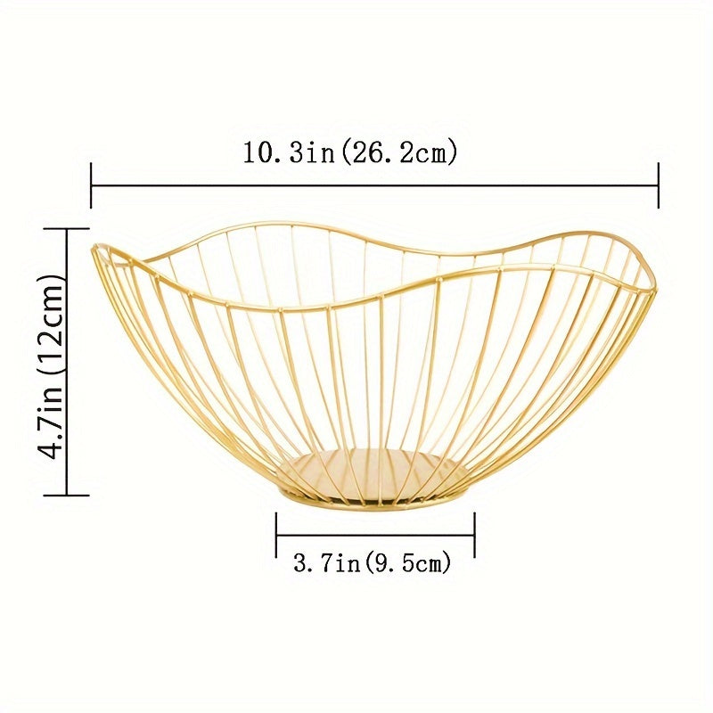Золотая железная фруктовая корзина для гостиной, в скандинавском стиле, многофункциональная для хранения и организации.