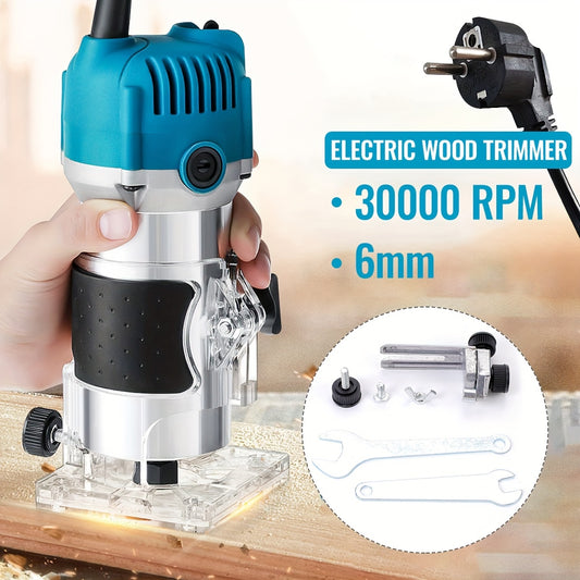 High-Speed Electric Wood Trimmer with 30000 RPM, European Standard Plug, 220-240V Power Supply. No Battery Needed.