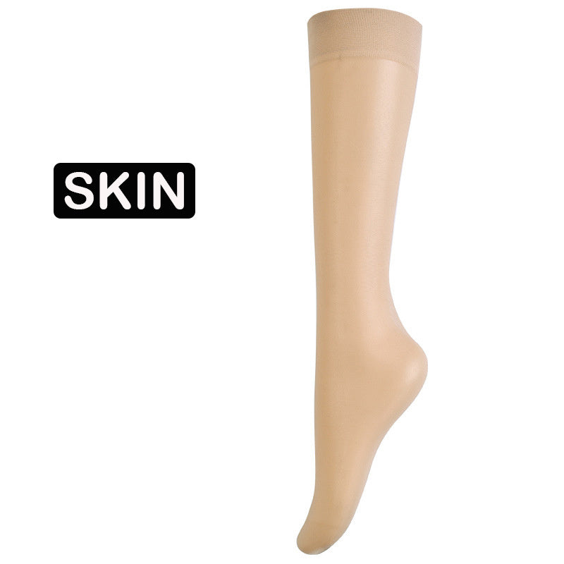 5 pairs of comfortable and breathable solid semi-sheer socks for women.