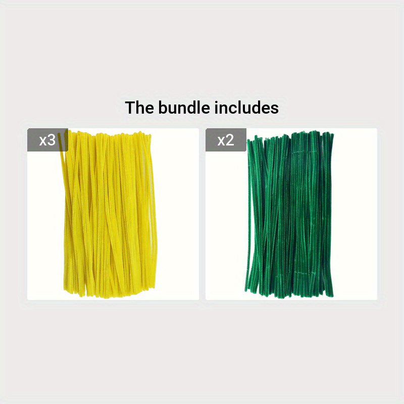 100 colorful chenille stems, 30cm long, for DIY crafts.