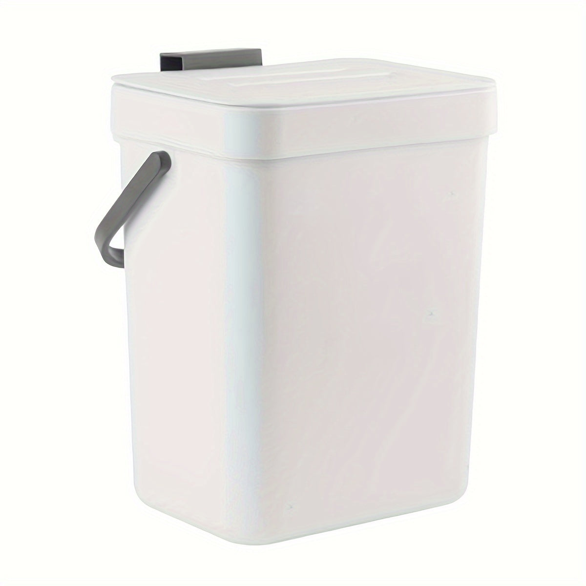 1-piece 12L Trash Can with Lid for kitchen compost, under sink garbage storage. Plastic bin for home and office accessories, storage, and decor.