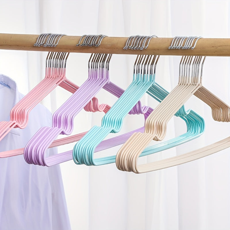 Set of 10 Sturdy Metal Hangers - Strong, Reliable Construction for Neat Home Storage & Organization