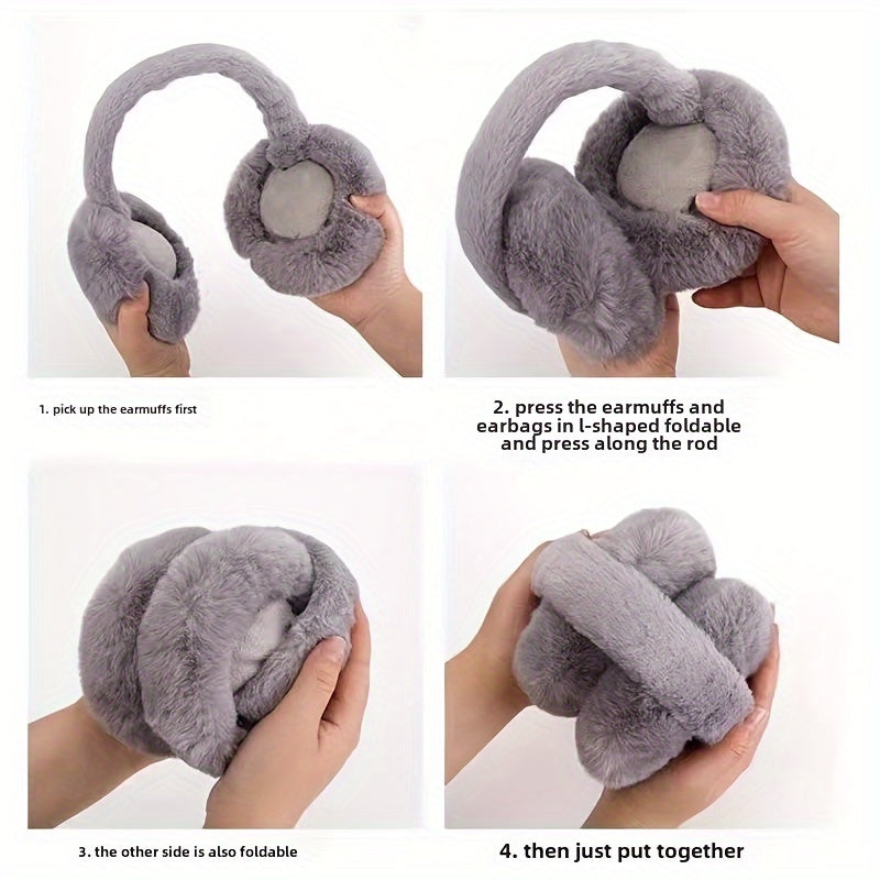 Keep warm during winter with our Winter Warmth Knit Fabric Earmuffs. These fuzzy ear warmers are made of polyester and provide foldable ear protection in a fitted style. Care for them by hand washing only to ensure their longevity throughout the winter