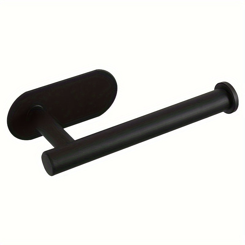 Self adhesive toilet paper holder for bathroom, no need for punching holes in walls, made of plastic.