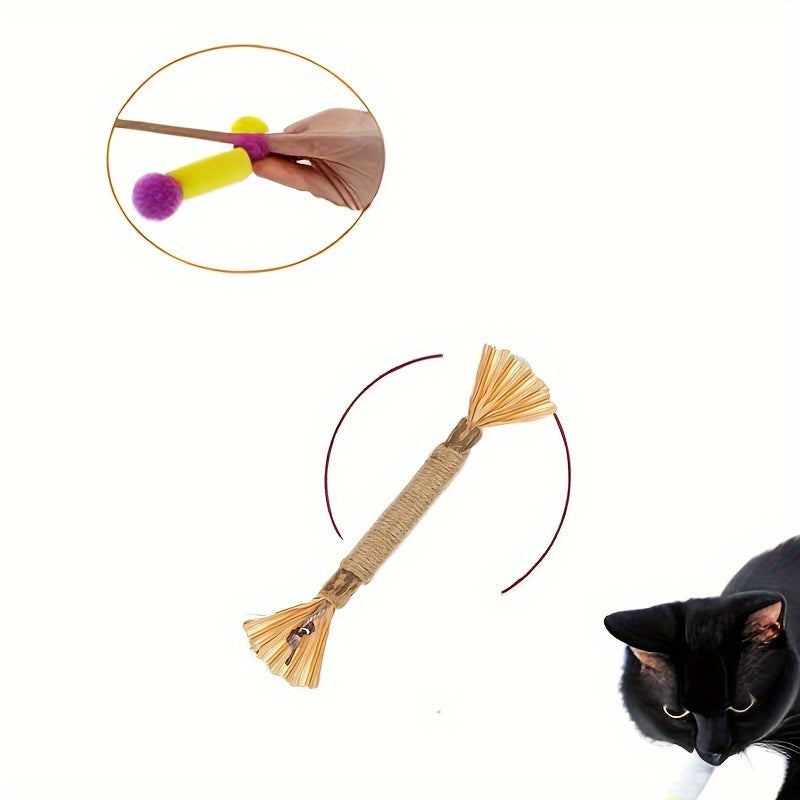 Natural Sisal Cat Chew Stick for Dental Health, Eco-friendly, Durable Indoor Toy