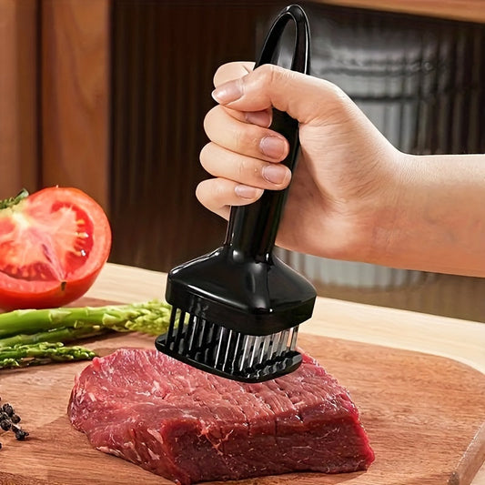 Durable Stainless Steel Meat Tenderizer with 24 Needle Blades - Heavy-Duty Kitchen Tool for Tenderizing Beef, Turkey, Steak, Pork - Essential Cooking Hammer