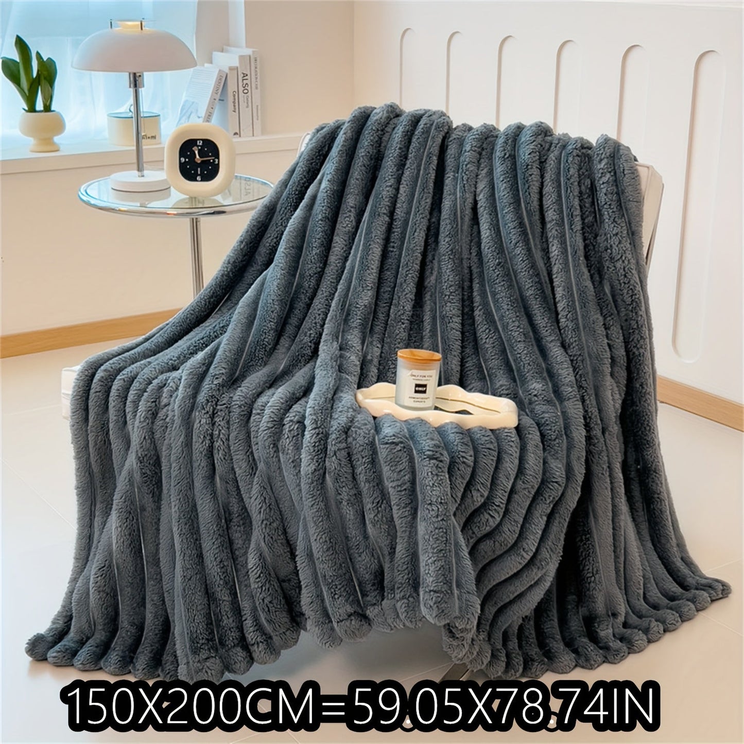 Indulge in the luxury of a Soft Plush Faux Rabbit Blanket - Cozy, Warm, and Stylish for Home, Work, or On the Go - Perfect Gift for Any Occasion