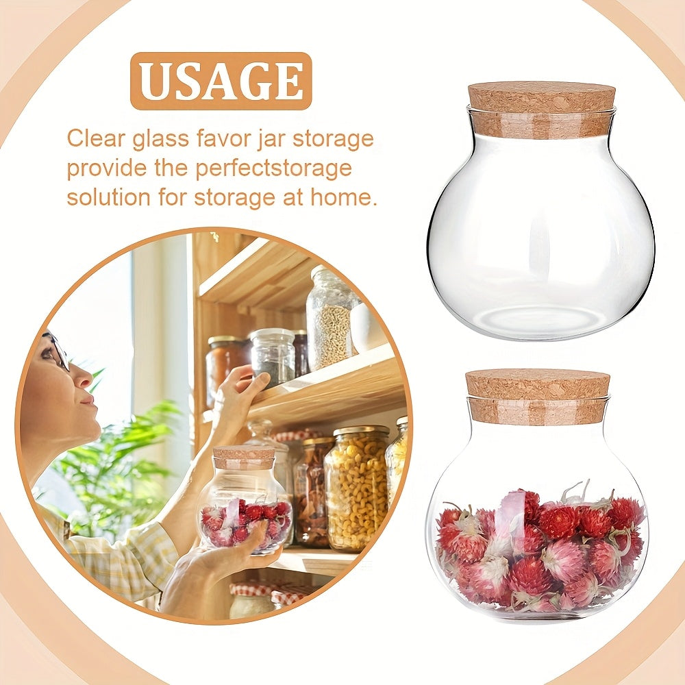 This glass storage jar with cork lid holds 16.9oz and is perfect for storing various items in your kitchen. Made of BPA-free and heat-resistant materials, it is a versatile canister that can be used for storing coffee beans, tea, flour, sugar, and more.