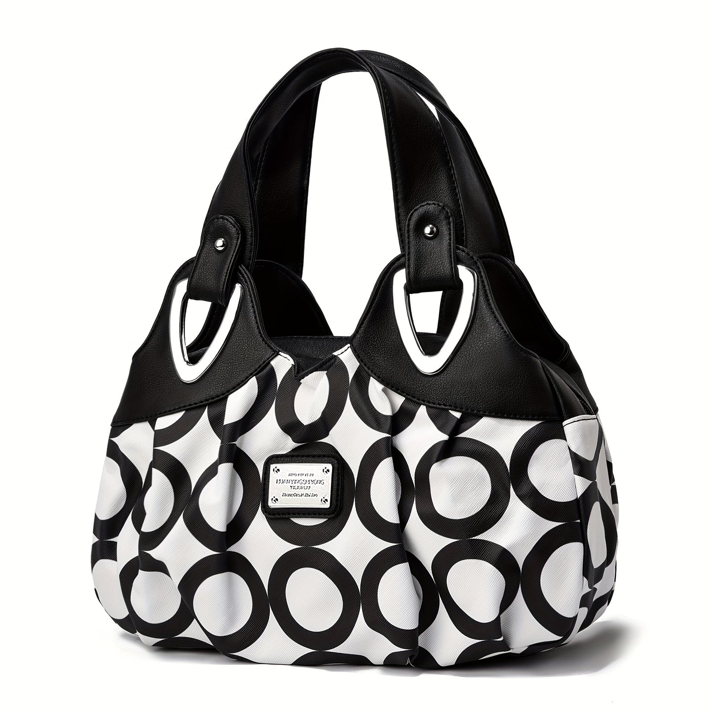 2024 New Style Women's Tote Bag with Large Capacity, Solid Color, Zipper Closure, Polyester Lined, Edge Painted, Versatile for Casual & Work Use.