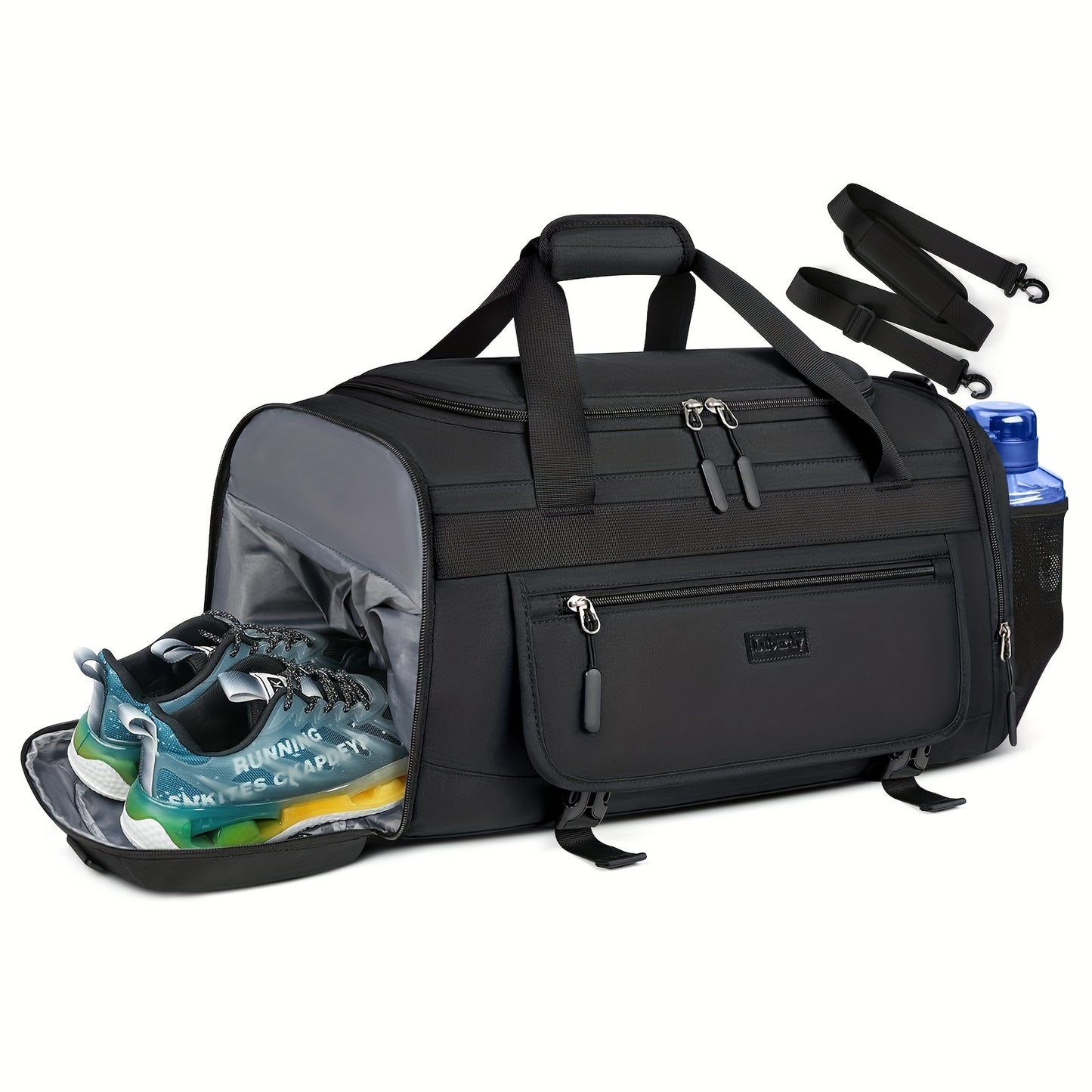 1pc Fashionable Gym Bag for Men, 40L/55L with Shoe Compartment and Wet Pocket, Lightweight Waterproof Travel Handbag.