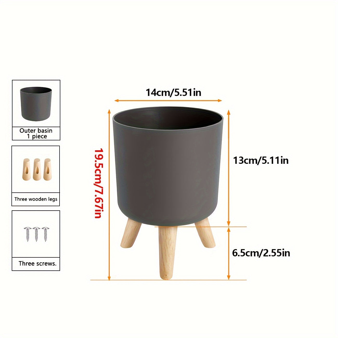 Wooden leg planter for indoor/outdoor use in home or office, suitable for various plants.