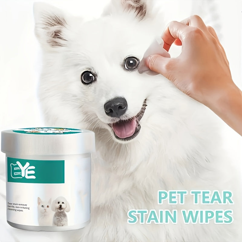 130 gentle pet eye wipes for dogs and cats, soothing tear stain remover pads for safe and easy daily cleaning.