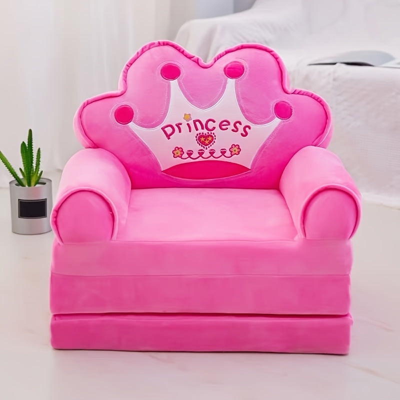 1pc Foldable Princess Themed Sofa Bed, Ergonomic Design, No Electricity or Wooden Materials, Independent, Storage Capacity <3.2 Cubic Feet, Height <68.58 cm After Assembly, Mixed Color