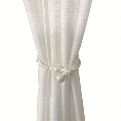 Fashionable and simple curtain binding rope available in 1 piece or 2 pieces. This decorative rope features creative pearl accents, adding beauty to your curtains. Use it as a decorative curtain buckle or binding strap for a simple and elegant touch.