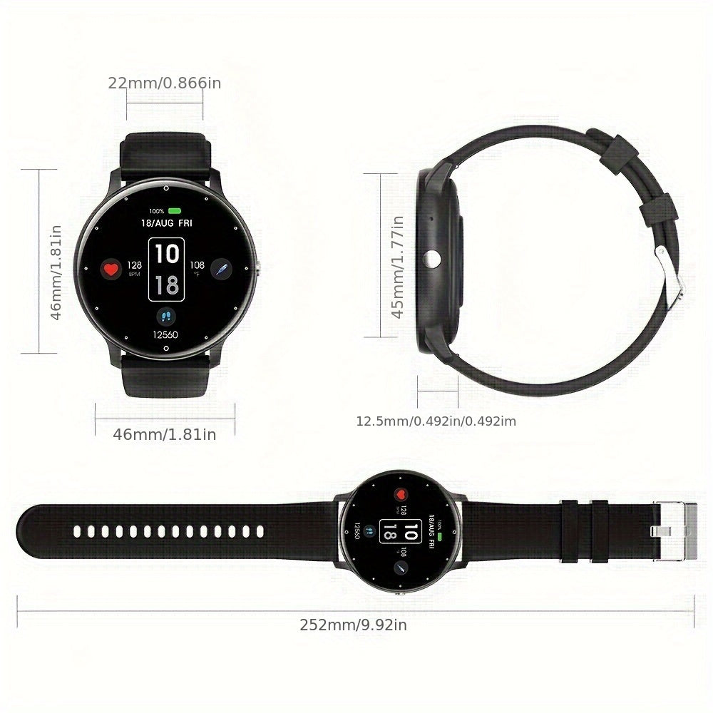 PEJE Sports Smart Watch with Touch Screen, Flash, Silicone Band, USB Charging, Wireless Functionality, Lithium Battery for Sports and Music Control.