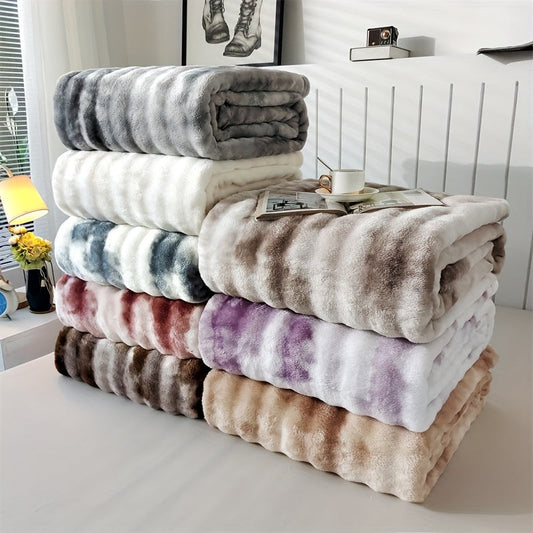 Stay cozy with this modern Plush Faux Rabbit Fur Printed Bed Blanket, designed to keep you warm and comfortable year-round. Made with high GSM fabric that is skin-friendly, this blanket is the perfect all-season gift for both men and women. Use it as a