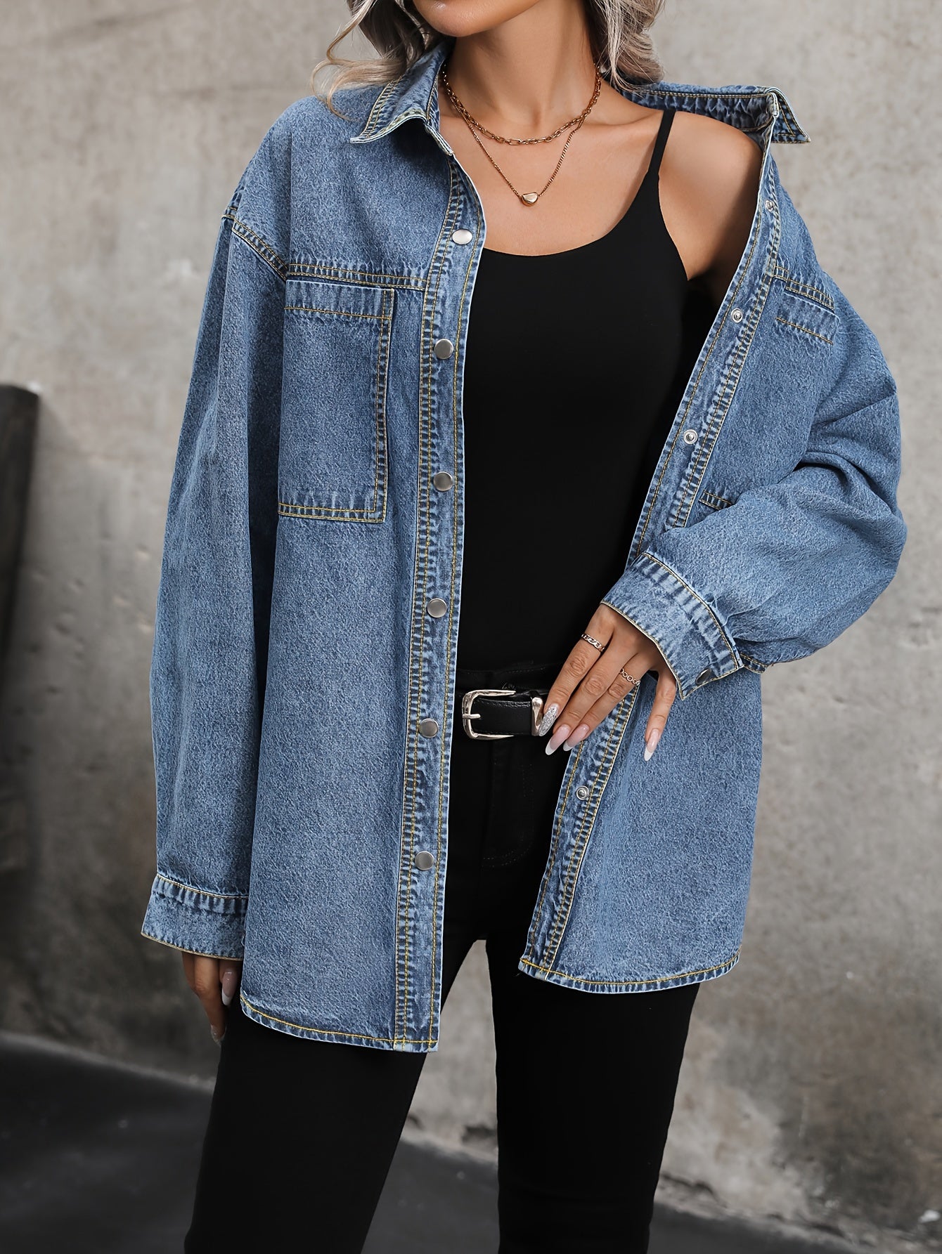 Women's denim shirt fashion top