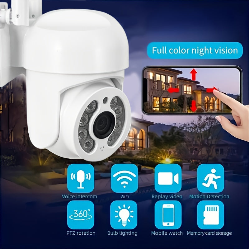 Teruhal Wireless Security Camera offers top-notch features including 2.4G WiFi connectivity, IP66 waterproof rating, 1080P HD resolution, automatic tracking and motion detection capabilities, two-way audio communication, and a built-in floodlight alarm