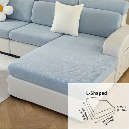 Jacquard sofa slipcover with universal fit and elastic design for furniture protection and home decor in any room.