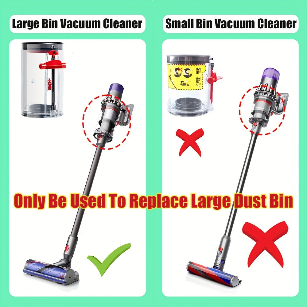 Large dust bin replacement part for Dyson V10 and SV12 vacuum cleaners - not compatible with V12.