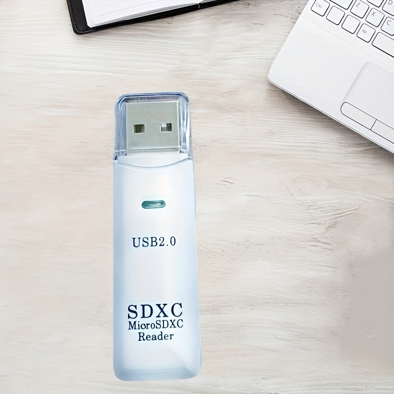 One USB 2.0 Mini SD card reader for high-speed data transfer, plug-and-play for cameras, no battery needed. Ideal for transferring photos.