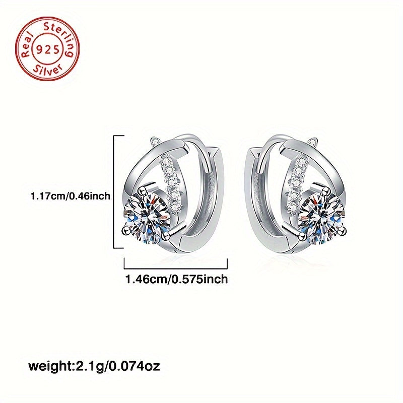 These elegant and versatile earrings feature a single 0.5 carat morganite diamond set in 925 silver. They are perfect for ladies to wear at banquets, holidays, and while commuting. These earrings make a great gift for Valentine's Day, Christmas, or a