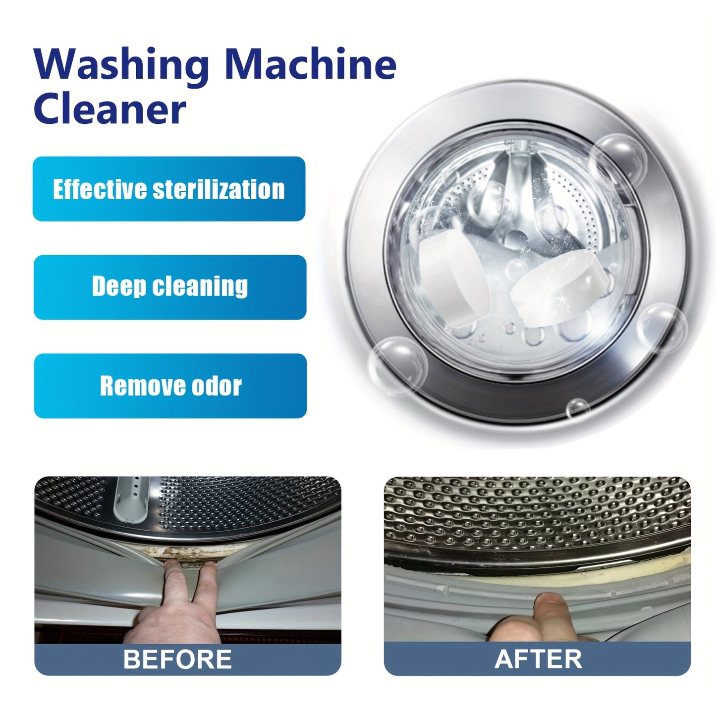 10 Multi-Purpose Washing Machine Cleaner Tablets for eliminating odors and stains in both RVs and homes.