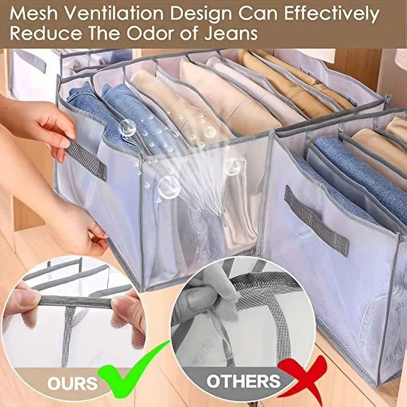 3-piece lightweight storage box with grids for underwear, socks, and jeans.