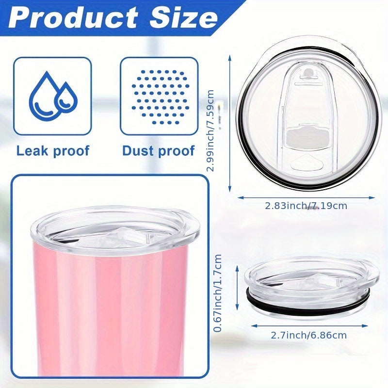 Set of 2/3/5 clear plastic spill-proof lids for 20 oz tumblers.