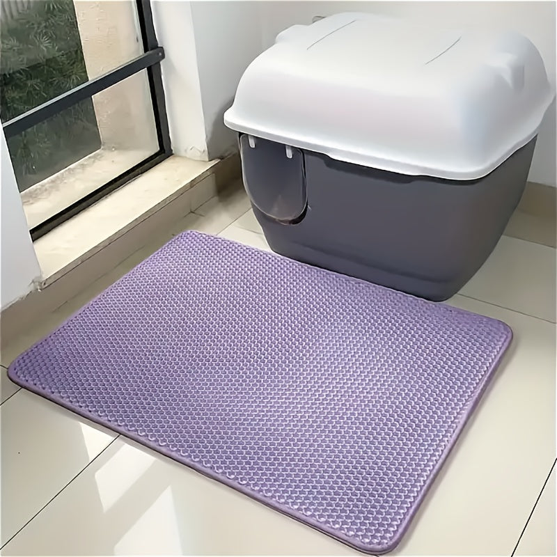 XL Double Layer EVA Cat Litter Mat - Anti-Slip, Washable, Waterproof, Odor Control, Easy to Clean - Ideal for Litter Boxes, Pet Mess Protector | Durable Washable Cat Mat