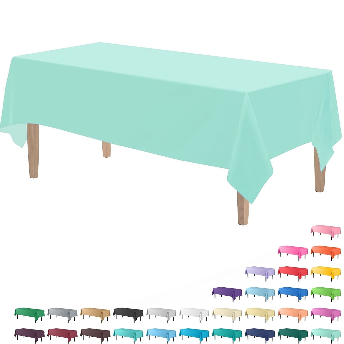 Essential for weddings and parties, this rectangular disposable plastic tablecloth is made of durable PEVA material. Measuring 137.16x274.32cm, it is waterproof and suitable for a variety of occasions, including birthdays, celebrations, and even bathroom