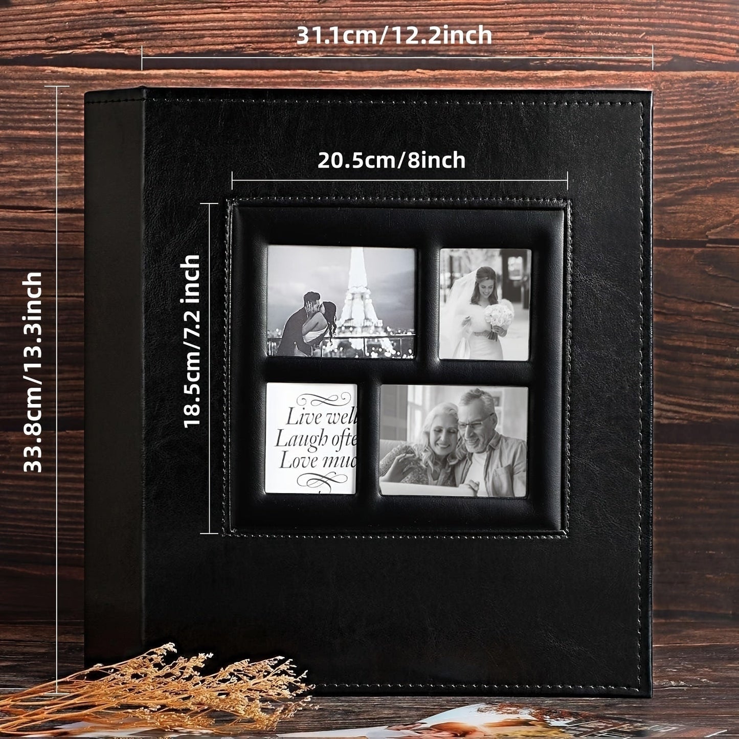 This faux leather photo album has a super large capacity for holding 500 horizontal and vertical 4x6 photos. It is perfect for capturing family anniversaries, weddings, travel memories, couple growth milestones, birthday parties, Halloween, Christmas