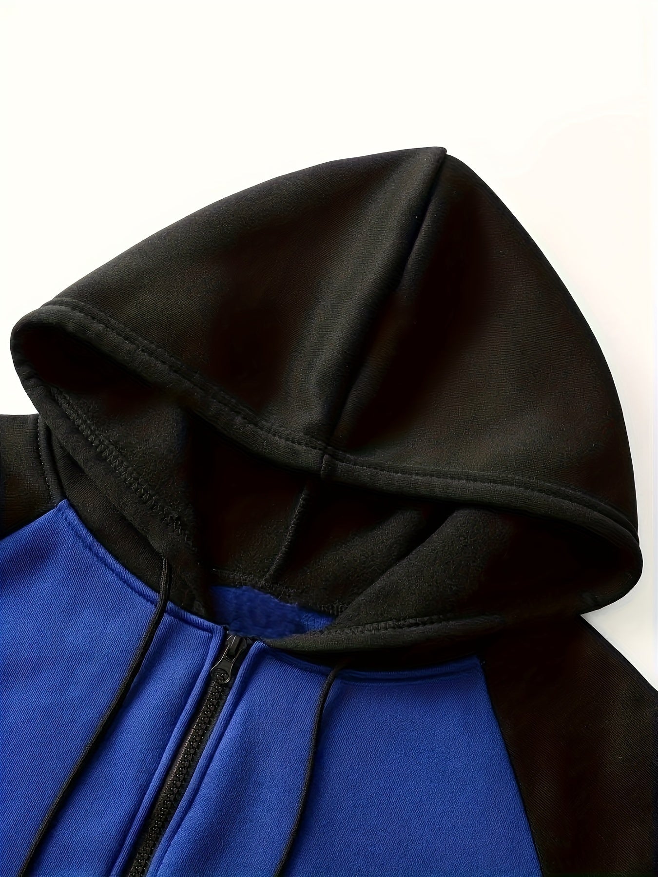 Men's Plus Size Hooded Jacket in Contrast Colors for Spring, Fall, Winter