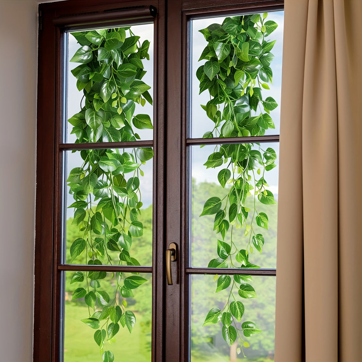 Modernize your living space with our Electrostatic Reusable Double-Sided Leaf Vine Wall Decal made from self-adhesive PVC, perfect for glass and windows. Add a touch of contemporary style to your home decor.