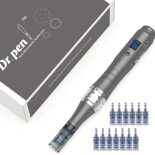 Ultima M8 derma pen to'plami 12 dona Nano-RD igna kartridji bilan.